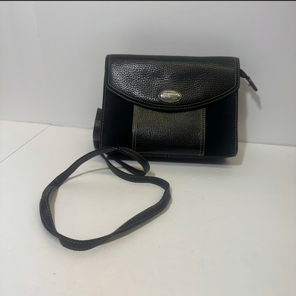 Handbags - Brighton Elegant Black Leather & Suede Shoulder Bag
